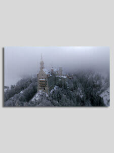 Wandbilder winterliche Aufnahme Schloss Neuschwanstein in Füssen